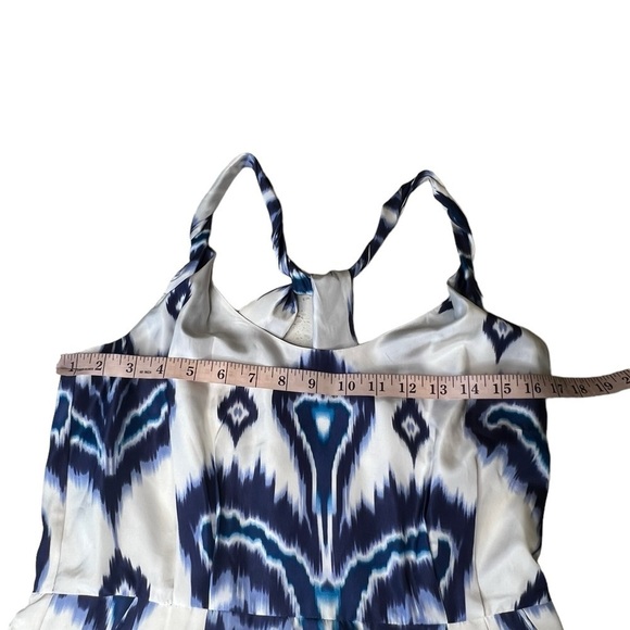 Banana Republic Silk Blue Ivory Tribal Ikat Crisscross Sheath Slip Dress NEW - Picture 5 of 16